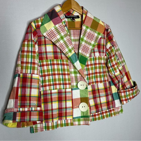 Painted Pony Made In USA Plaid Button Up Balzer Jacket Size M - Picture 2 of 7